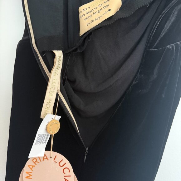 NWT Maria Lucia Hohan Black One Shoulder Velvet Dress (orig $1275) - Picture 5 of 8
